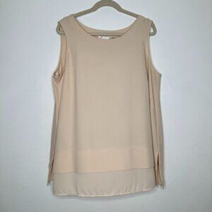 Linea by Louis Dell'Olia Tan Sleeveless Top Size 1X